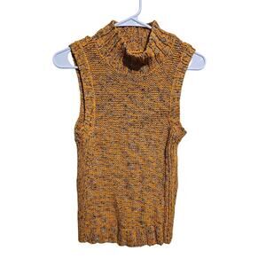 Anthropologie Sleeveless Sunrise Knit Sweater Womens Size Small Mock Neck  (879)